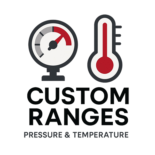 Extended pressure and temperature ranges icon