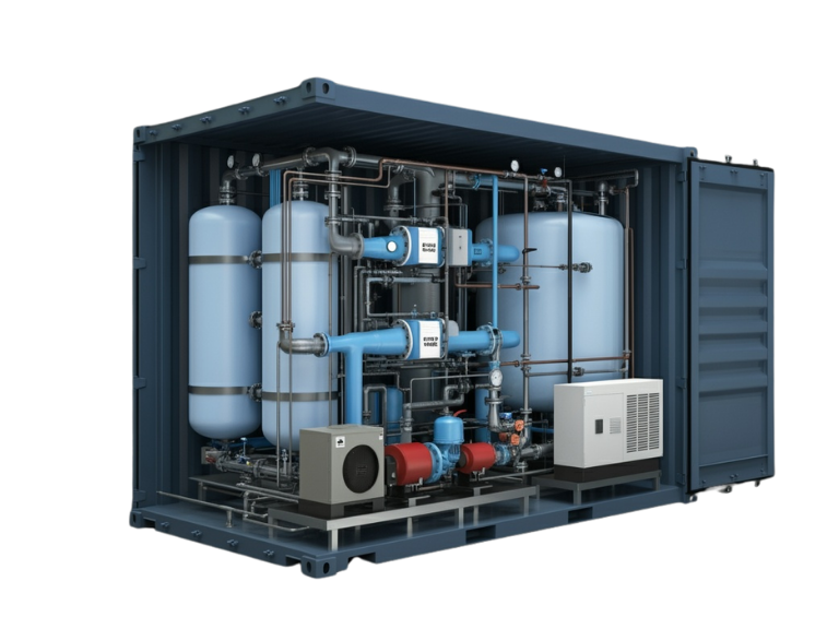 Control and Monitor Pressure, Level, Temperature, Flow in Water Treatment Container