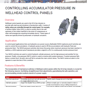 Explosion Proof Pressure Switches for Wellhead Monitoring