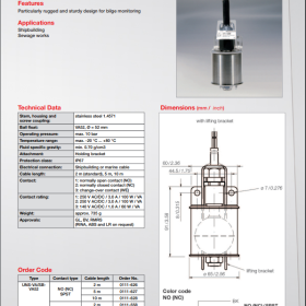 Bilge Level Switch Float Type with Test Function