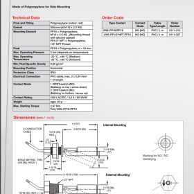 Polypropylene Level Float Switch