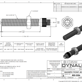 Magnetic Pickup Speed Sensor Rotating Equipment