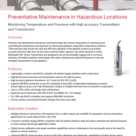 Pressure and Temperature Monitoring in Natural Gas Pipelines & Hazardous Locations