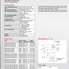 Float Switch Single Level Stainless Steel